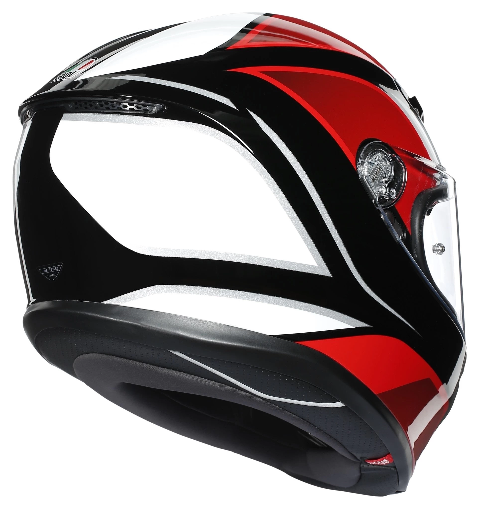 AGV K6 Hyphen Black/Red/White Gloss Helmet - Image 2