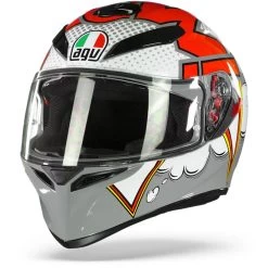 AGV K3 SV Multi Bubble Grey White Red Full Face Helmet