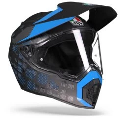 AGV AX9 Antartica Matt Black Cyan Adventure Helmet